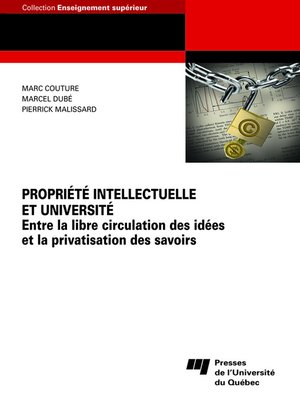 cover image of Propriété intellectuelle et université